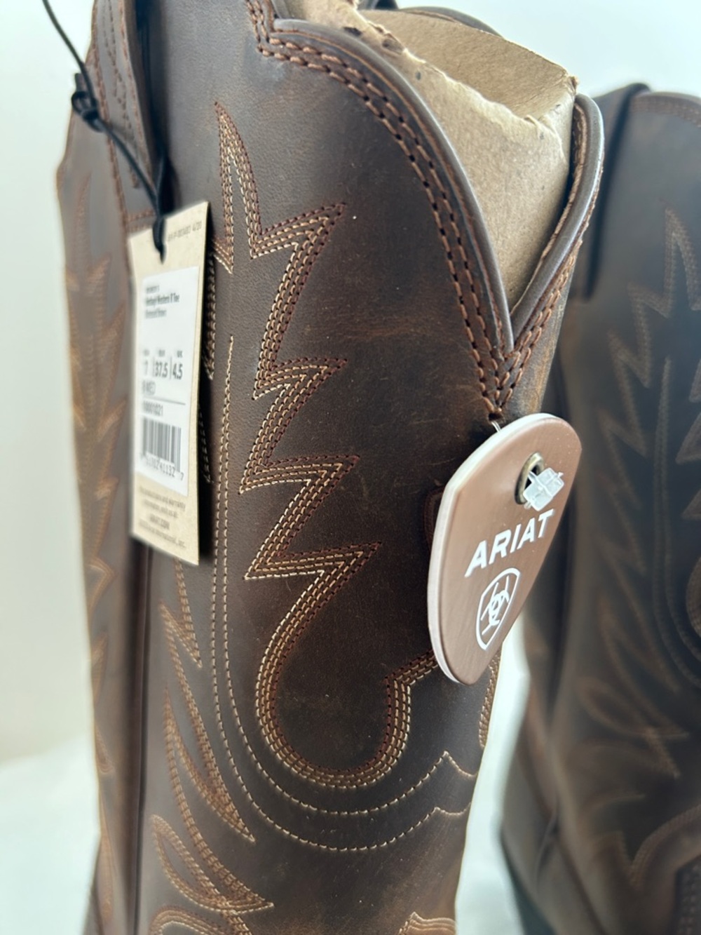 Ariat Heritage R Toe Western Brown Leather Slant Heel Traditional Cowgirl Boot - Picture 5 of 8